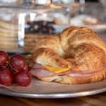 Ham Cheese Croissant with Grapes